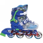 Коньки роликовые раздвижные Happy Star 8812AT в наборе: шлем, защита, размер S (29-33), синий