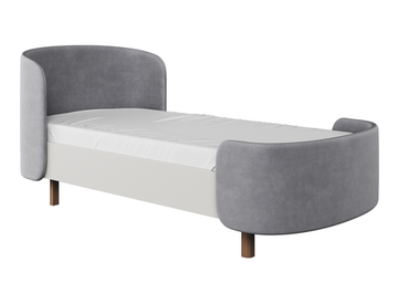 Кровать подростковая KIDI Soft размер М антивандальная ткань (серый)