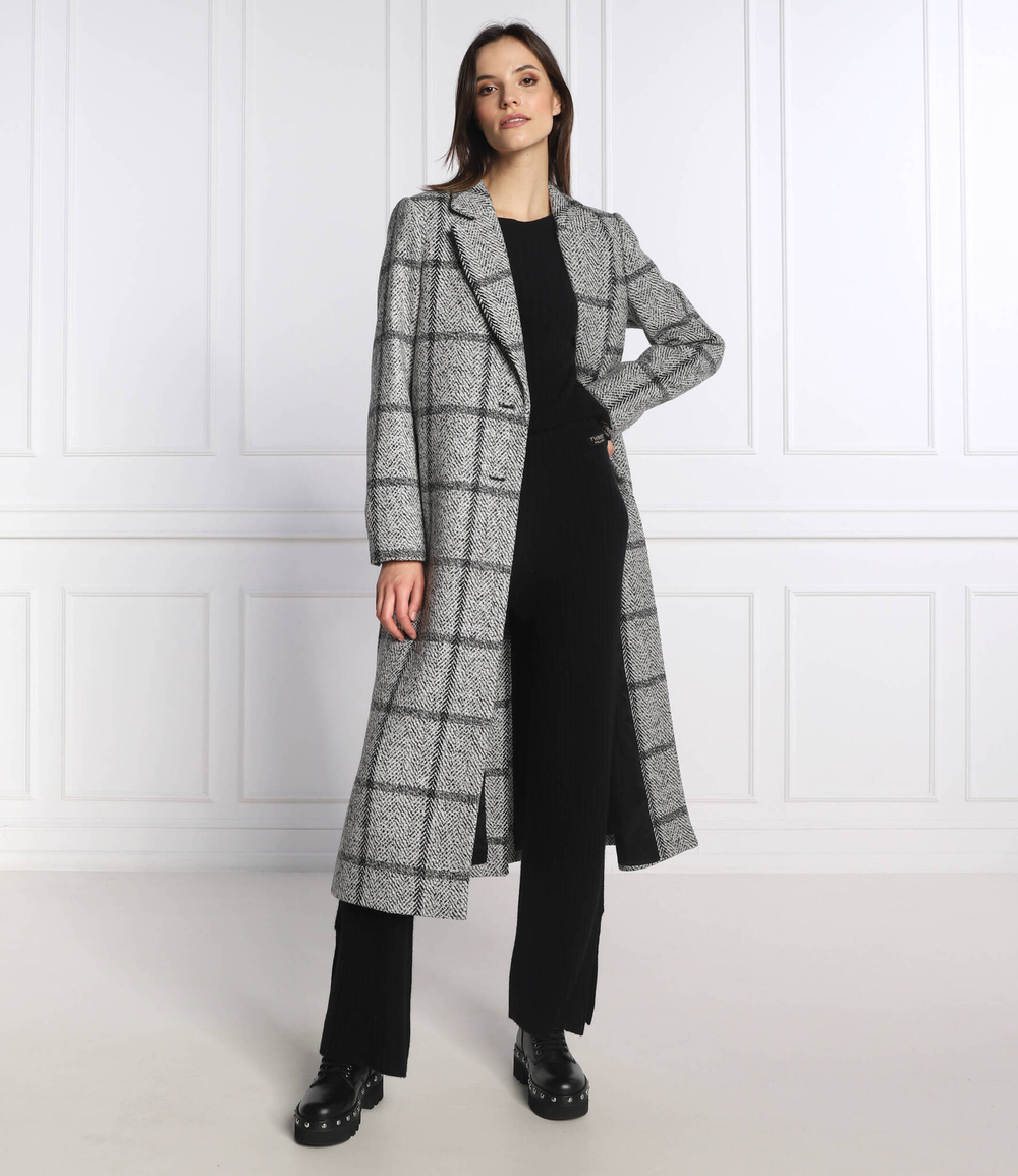 Хлопковое пальто TWINSET - серый(222TP2332)