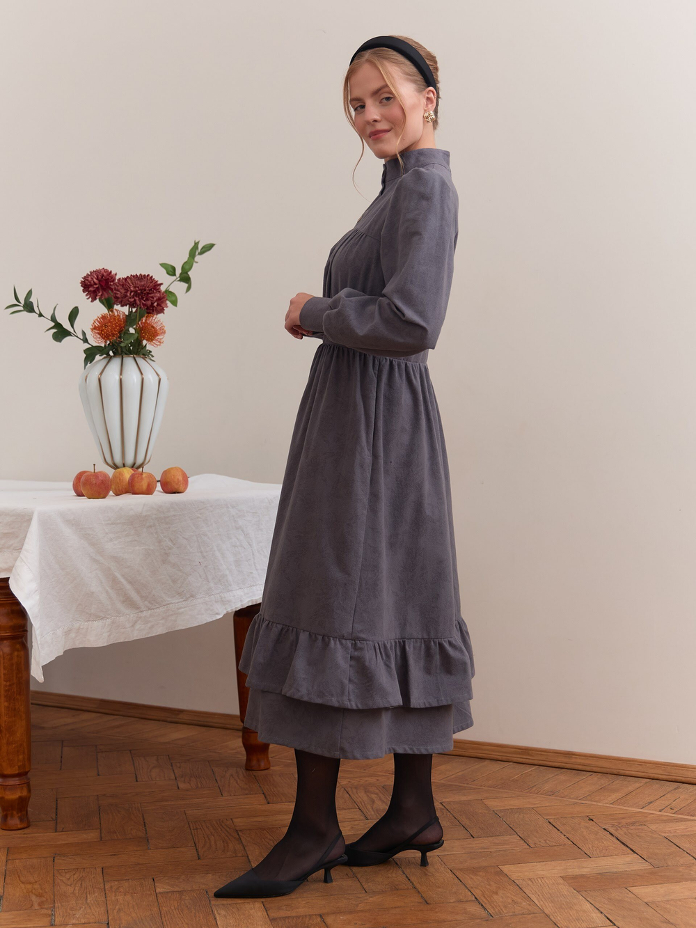 Платье с оборками