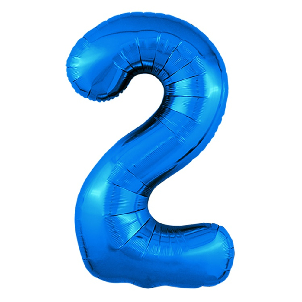 Шар фольгированный Цифра 2 101 см (Синий)