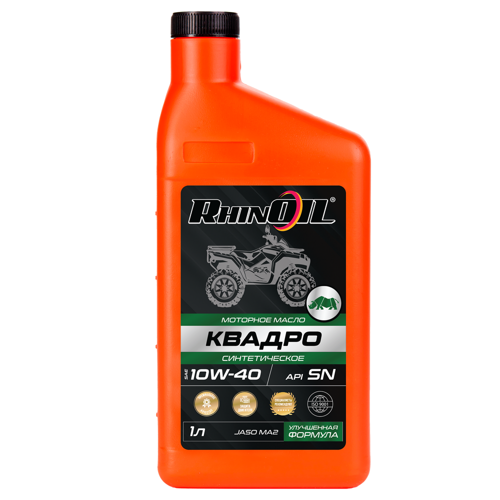 Масло моторное синтетическое RhinOil КВАДРО SAE 4T 10w40 API SN,JASO MA2 1л