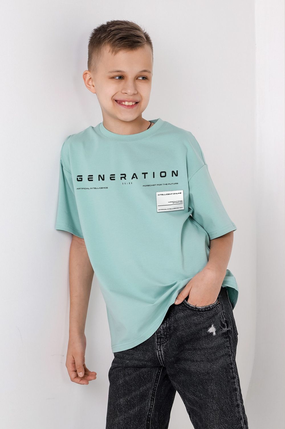 Фуфайка (футболка) для мальчика Леон-1 Виотекс ОЛИВКОВЫЙ