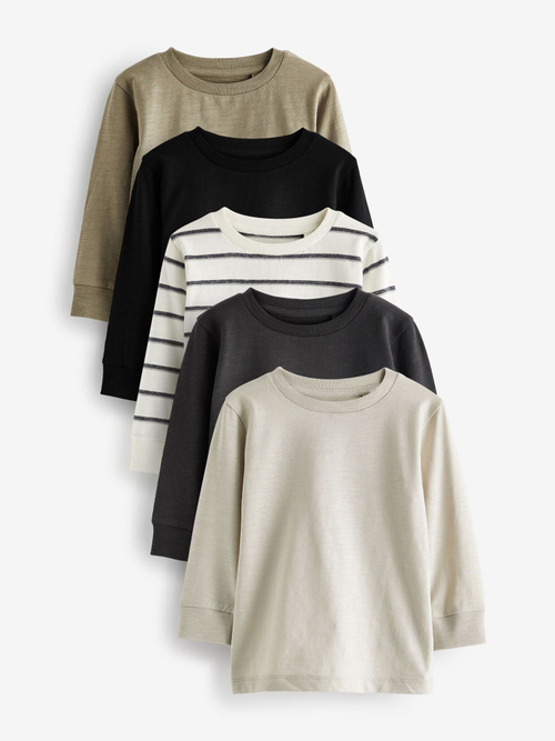 Лонгслив для мальчика Next D94-566, 5 шт., Белый, Черный, Серый