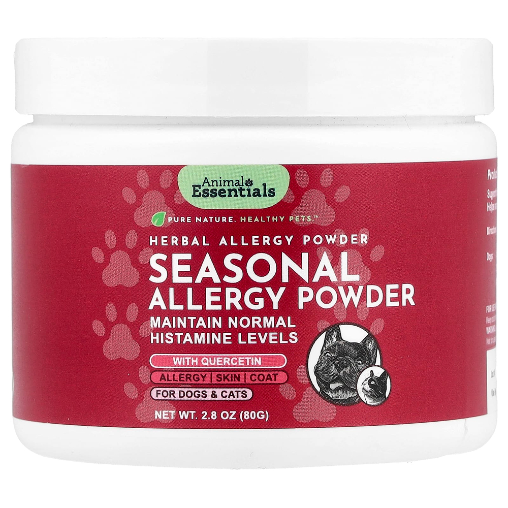 Animal Essentials, порошок от сезонной аллергии, для собак и кошек, 80 г (2,8 унции)