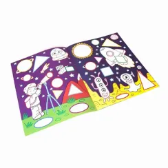 Раскраска для самых маленьких. Первые фигуры в космосе