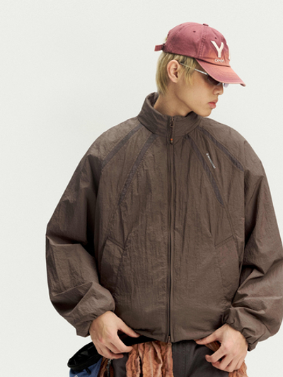 Ветровка Nothomme Monterest Outdoor Water-Repellent Reflective Print Loose Fit Stand Collar Hidden Hood Jacket