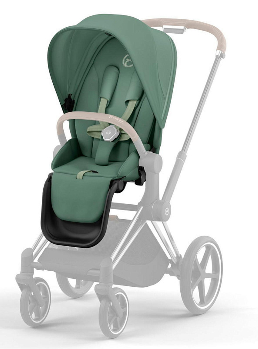 Коляска 3 в 1 Cybex Priam IV Rosegold и автокресло Cloud G i-Size Ocean Blue Plus Leaf Green