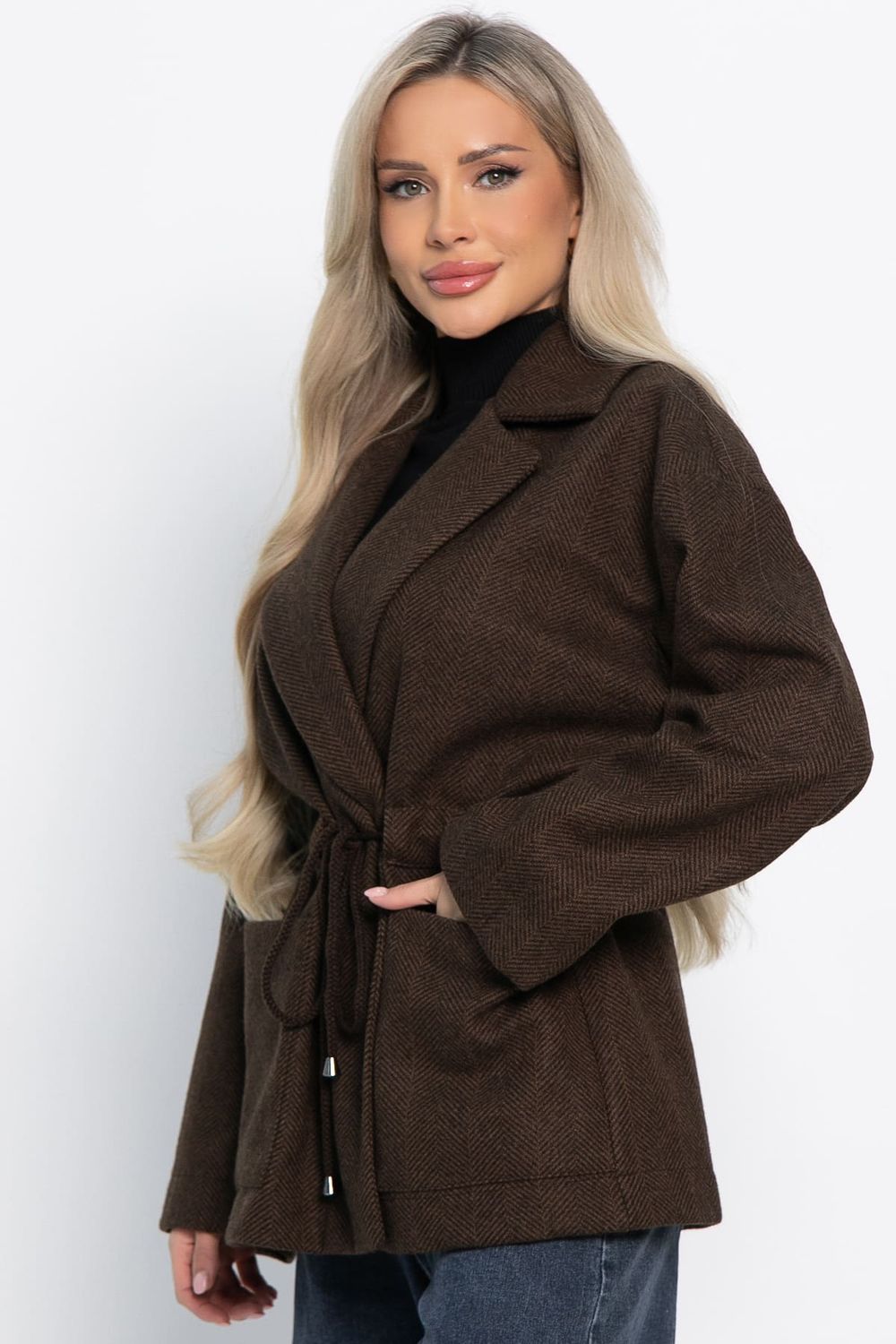 Пальто-пиджак (шоколад) Б15088-7М LT Collection