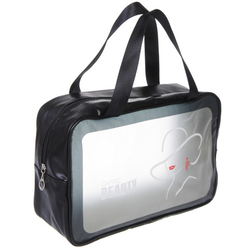 Косметичка прозрачная «MALINKA SHOP», девушка, цвет чернильная ночь, 30*21*10см