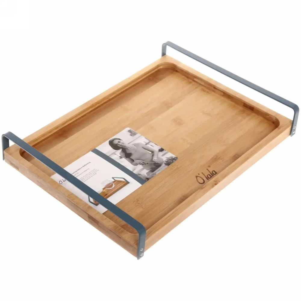 Поднос для завтрака «O'lala» 38*28*7,2см с металлическими ручками