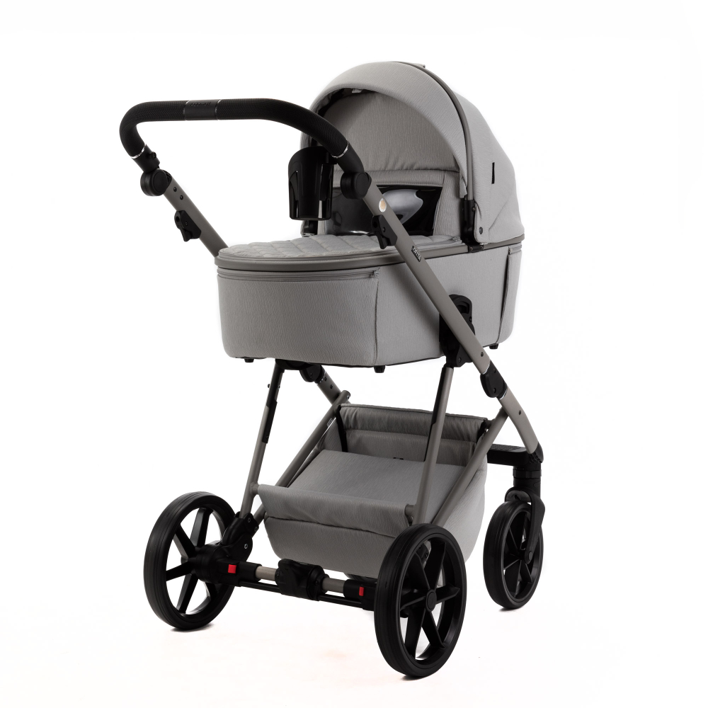 Детская универсальная коляска Adamex Delta Natura - DN-9 Moon (св. серый, ткань)