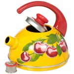 Чайник сталь, эмал, 2.5 л, свист, руч консоль, Рубин, жел, T04/25/16/28/H13