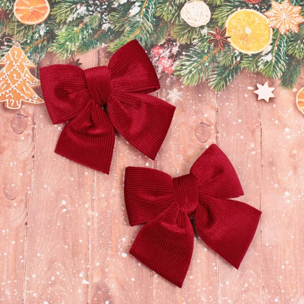 Бант на ёлку «Богема» 12*15 см (набор 2 шт), рубин
