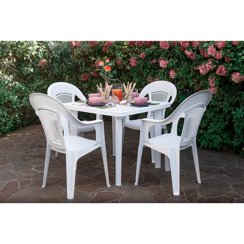 Стол пластиковый  арт.СП-МТ001 квадратный (белый)