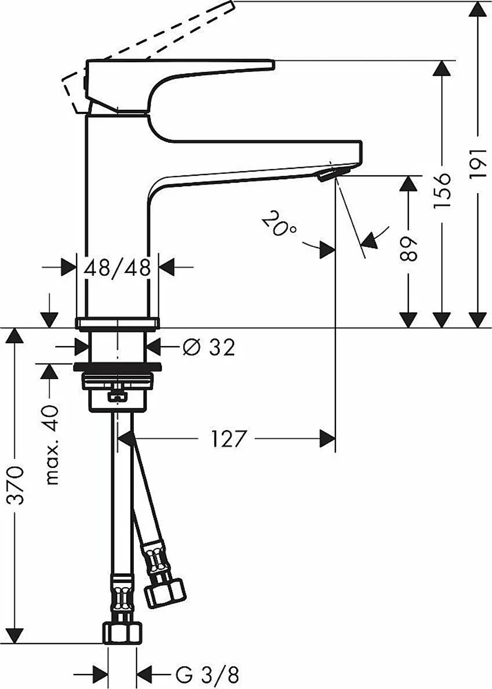 Смеситель для раковины Hansgrohe Metropol 100 32500140