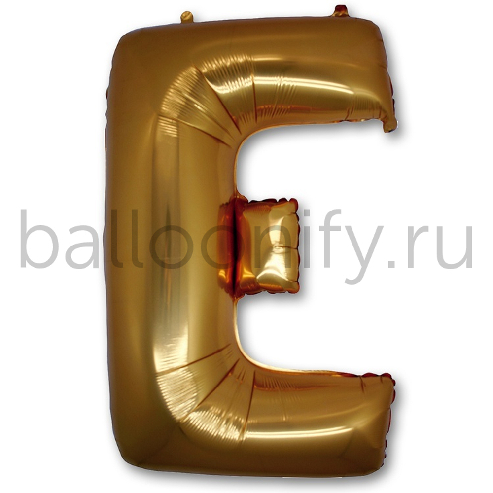 Фольгированная фигура, Буква Е 100 см Gold