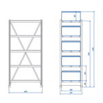 Стеллаж аккумуляторный SKAT SBR-125FT-8-1-5