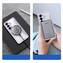 Чехол книжка фиолетового розового цвета с MagSafe для Samsung Galaxy S26, серия Skin X Pro Series от Dux Ducis