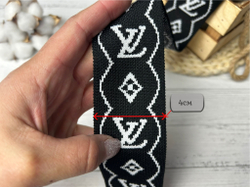 Лампас ТРИКОТАЖН. LV черный 4см