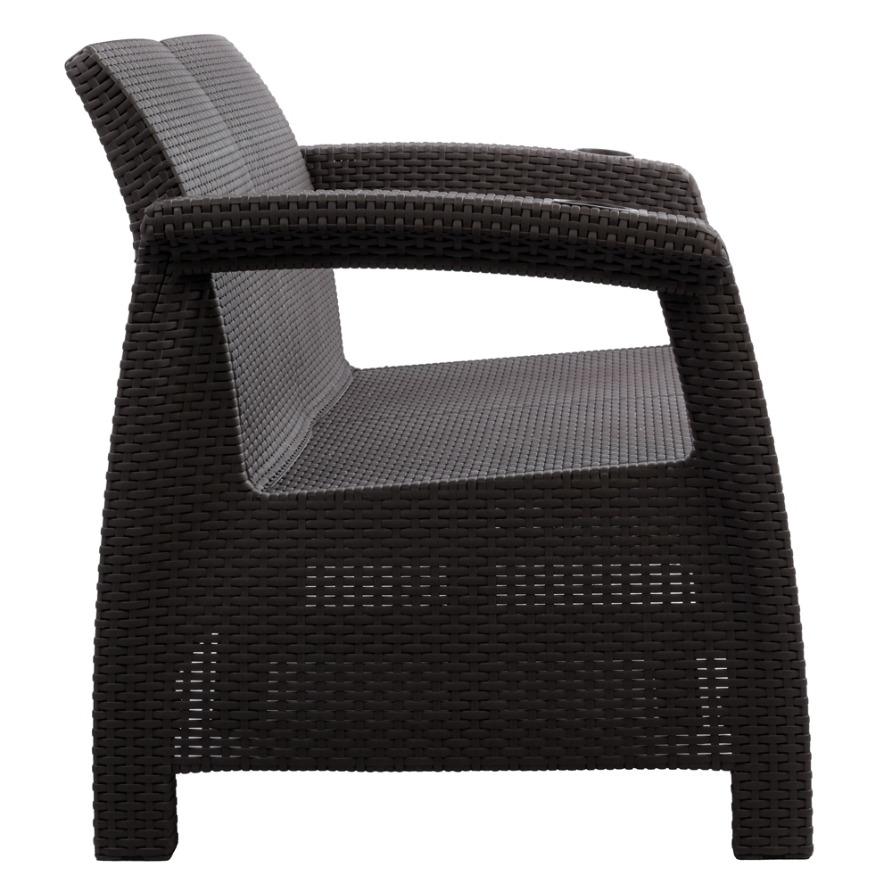 Диван "Ротанг-плюс" 2-х местный без подушки (мокко), 1270*700*790мм