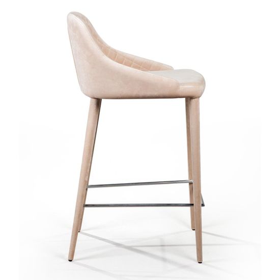 Стул полубарный Douglas, бархат бежевый