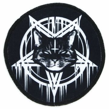 Нашивка Кот черный круглая (910)