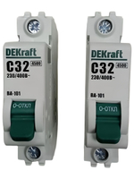 автоматический выключатель 1п 32А тип С 4,5кА серия ВА-101 DEKraft 2шт