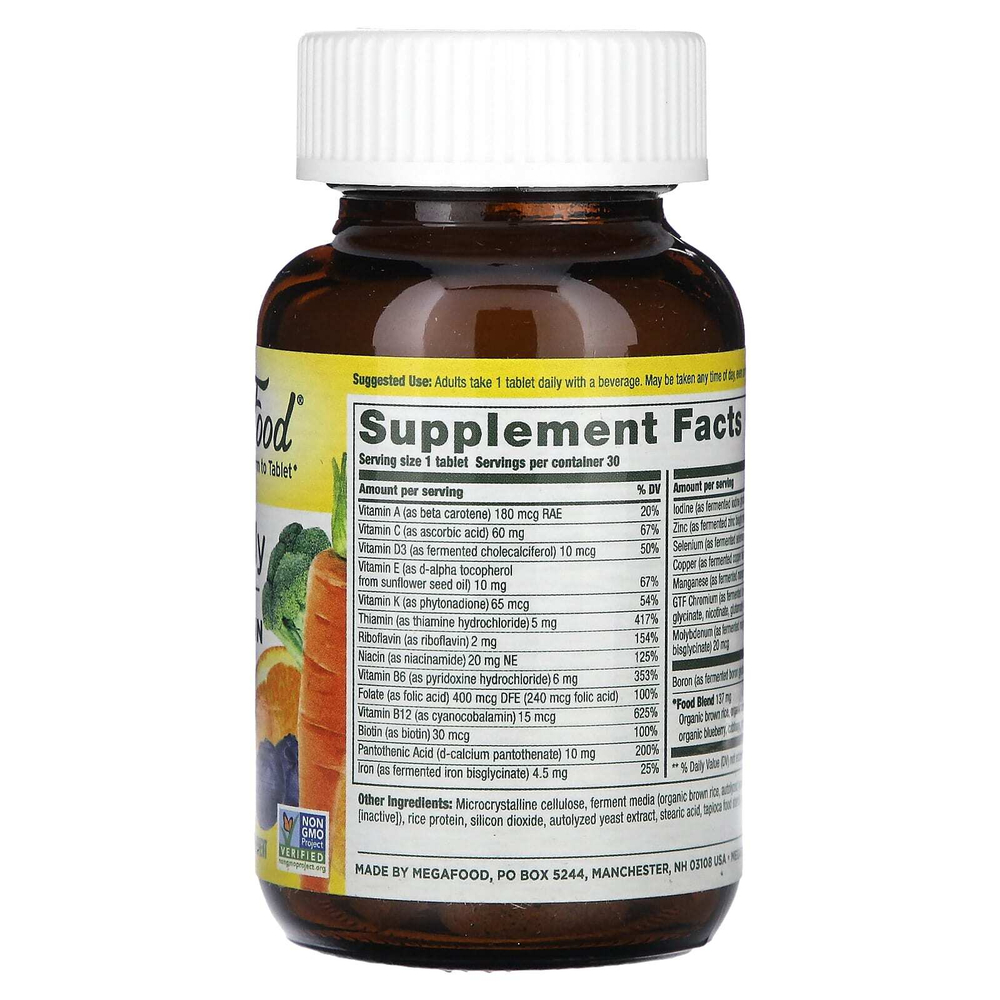 MegaFood, One Daily Multivitamin, мультивитаминная добавка, 30 таблеток