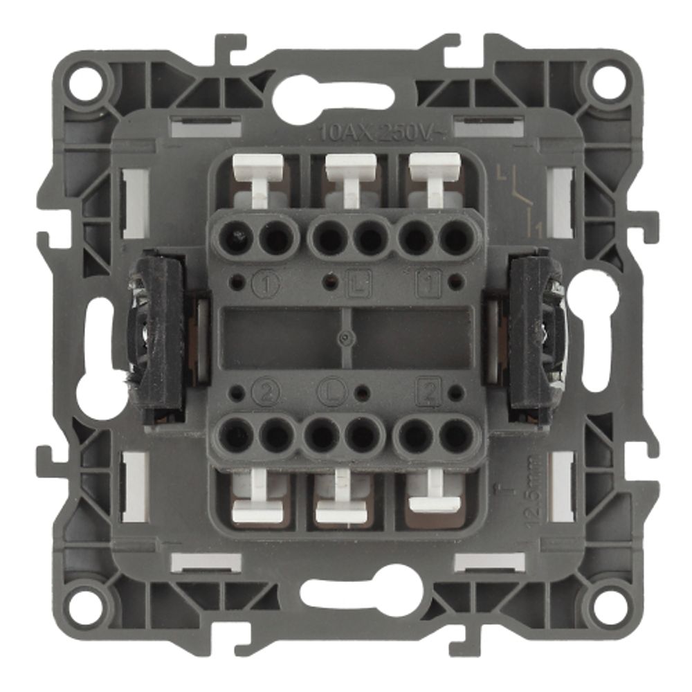 12-1104-02 ЭРА Выключатель двойной, 10АХ-250В, IP20, Эра12, слоновая кость | Эра 12 Слоновая кость