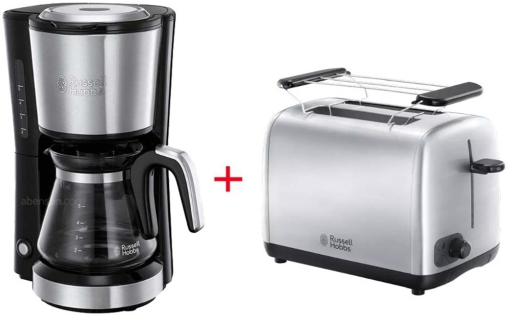Кофеварка капельная Russell Hobbs 24210-56 металл + Тостер 24080-56