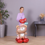 Фольгированный шар-фигура «Мишка с шарами. Love You» AIR, 89 см