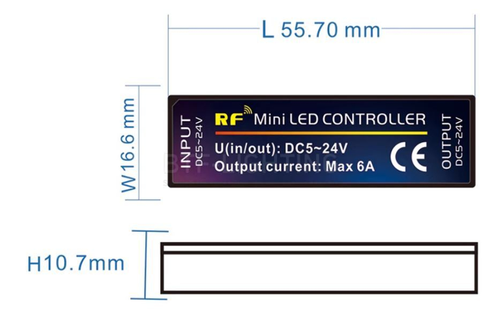 Диммер ленты 5050 контроллера 5-24V/6A