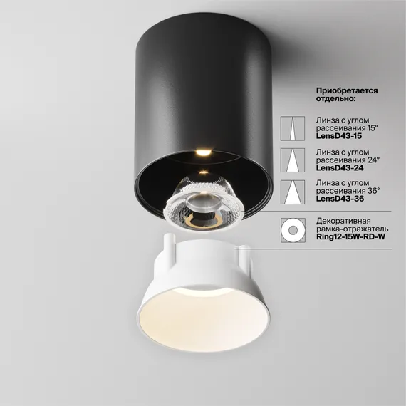 Потолочный светильник Альфа / Alfa LED 12 Вт 3000 К 60° Technical c064cl-12w3k-rd-b