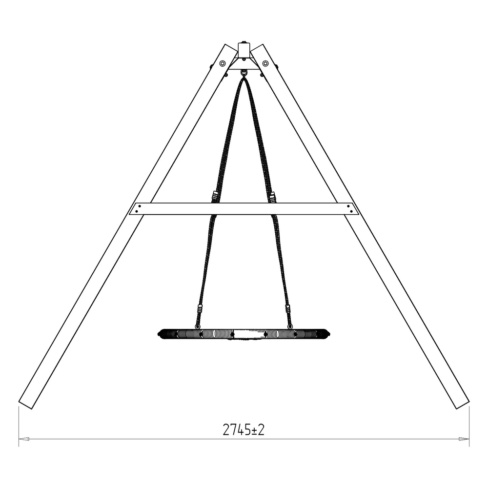 Деревянные качели с двумя качелями гнездо 100 см
