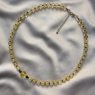 Колье «Мёд и Ночь» — цитрин и шпинель