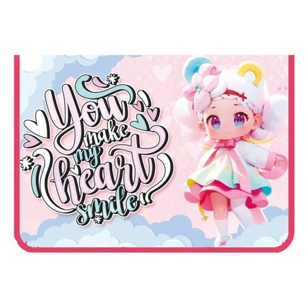 Папка 1 отделение, А4 325х230х25 мм, Пчелка, пластик, молния вокруг, "Современная кукла"