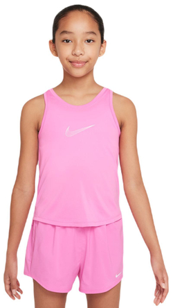 Футболка для девочки теннисная Nike Kids Dri-Fit One Training Tank - playful pink/white