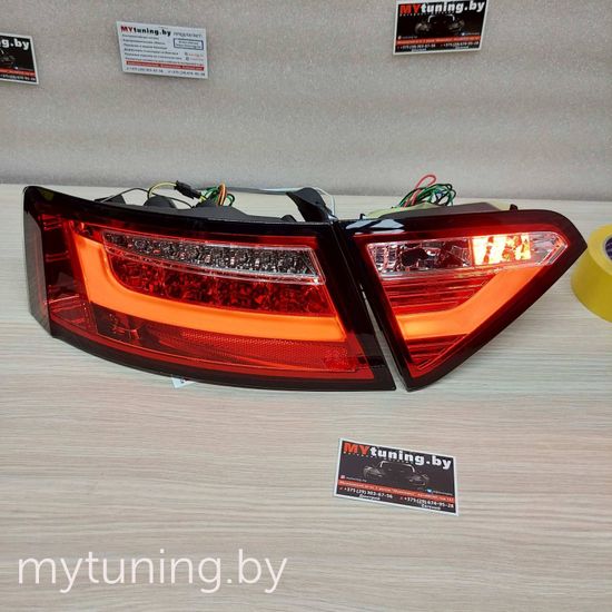 Задние фонари red white led bar для Audi A5 coupe