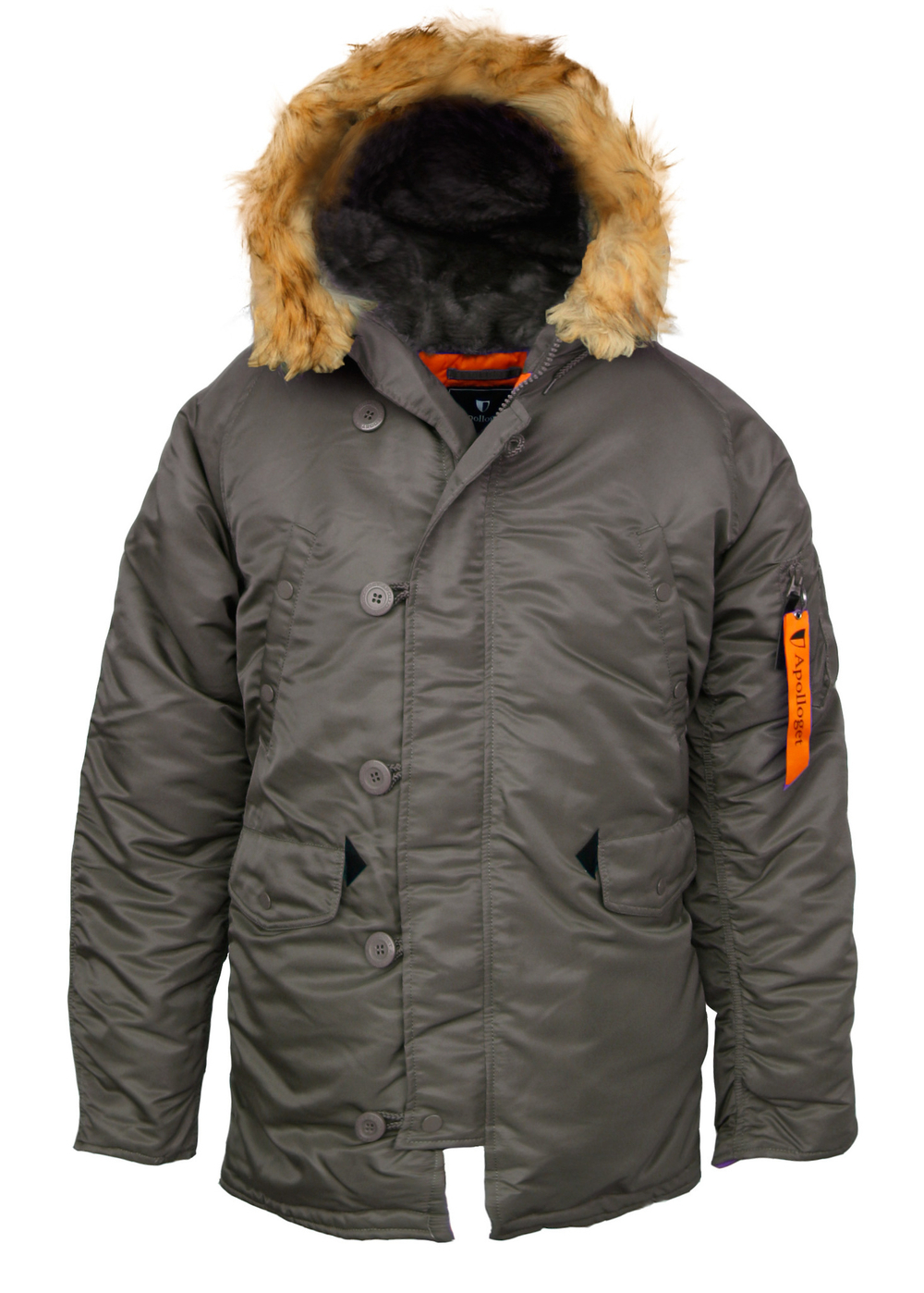 Куртка Аляска  N-3B  Husky Aplolloget 2017 (серый - r.grey/orange)