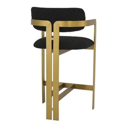 Полубарный стул Donato brushed brass bouclé black 115836