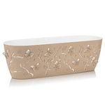 Кашпо овальное для цветов 3D "Бабочки" 7,1 л бежшт