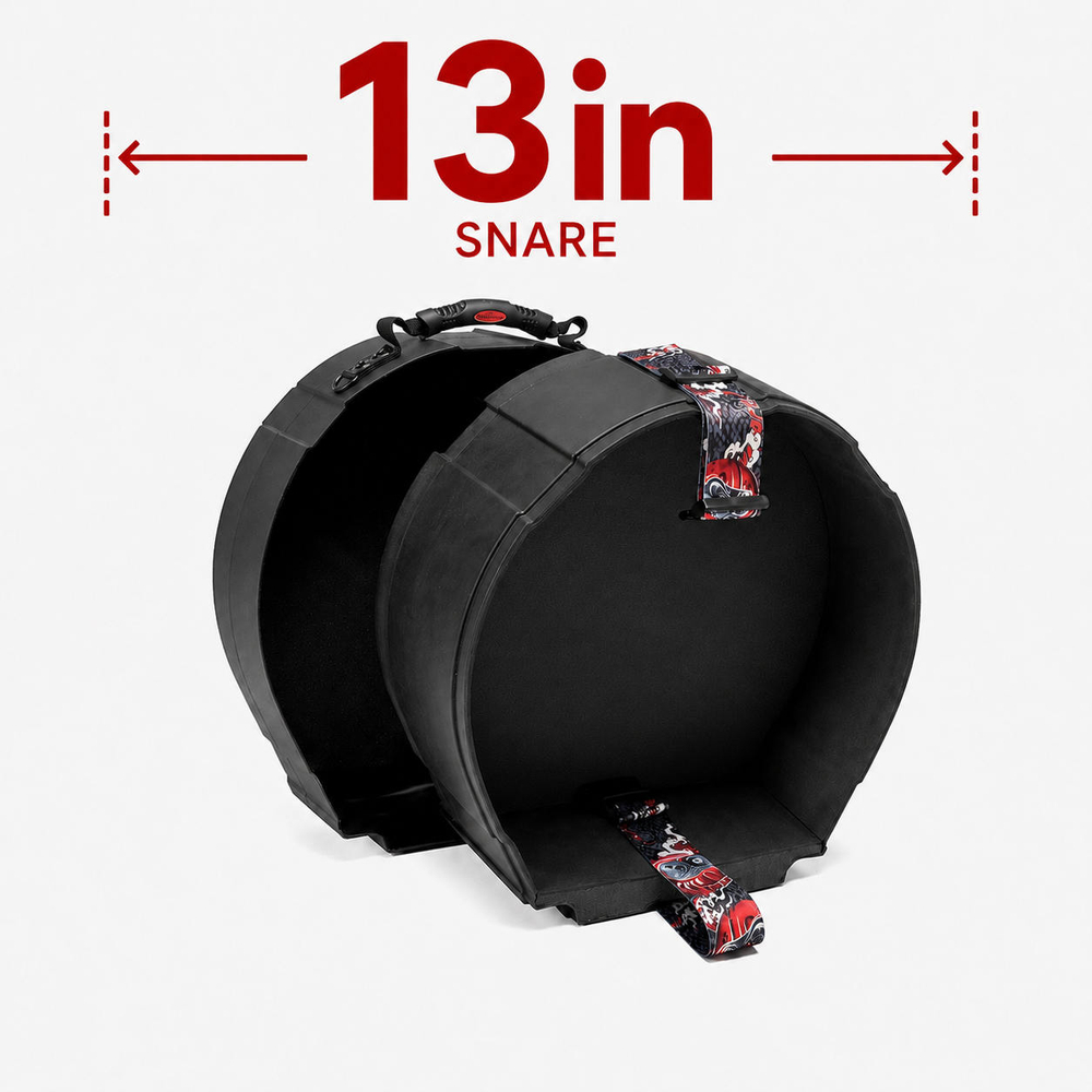 Ударопрочный кейс DGCASE DARUMA 13-055V - для малого барабана, ЧЕРНЫЙ, отделка велюр