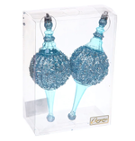 Елочные украшения "Мерцание ночи" 6.5*6.5*19.5 см (набор 2 шт), Голубой (Серпантин)