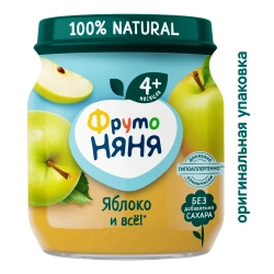 Фрутоняня пюре фруктовое из Яблок 100г с 4 месяцев