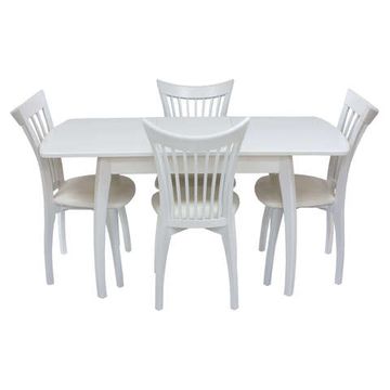 Обеденная группа Leset стол Шервуд 1Р и стулья Орегон Белый