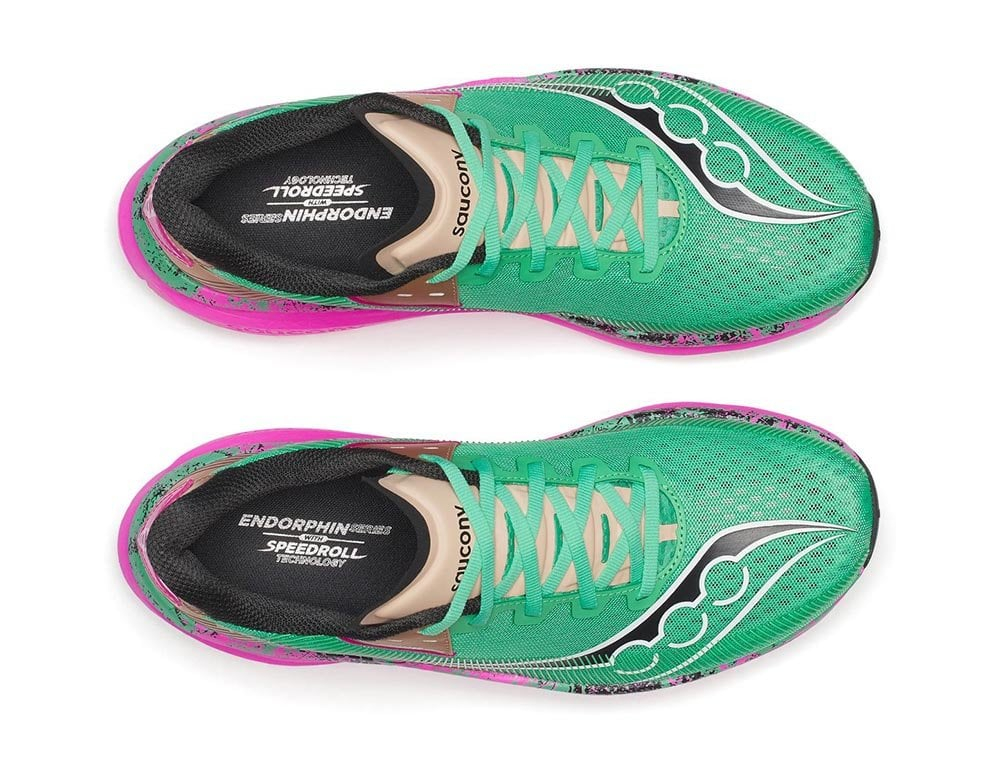 Мужские беговые кроссовки Saucony Endorphin Azura M Зелёно-розовые