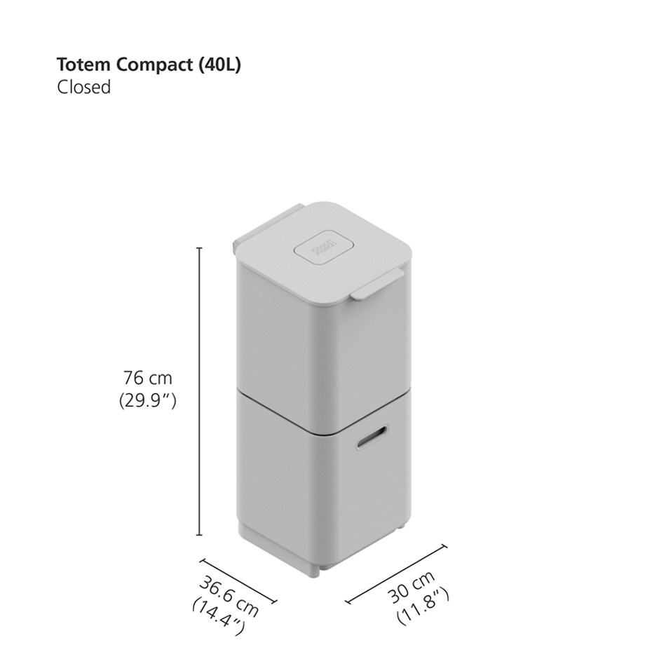 Контейнер для мусора с двумя баками Totem Compact 40 л нержавеющая сталь, Joseph Joseph