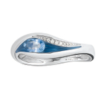 Кольцо с Сапфиром и Бриллиантами, Эмаль, R0123-6/1