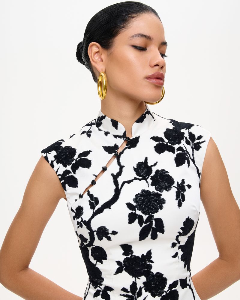 Платье мини из жакарда